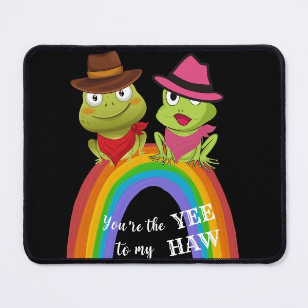 Item preview, You're The YEE To My HAW Green Frog Sitting on Rainbow designed and sold by BronikowskiART.