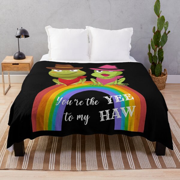 Item preview,  You're The YEE To My HAW Green Frog Sitting on Rainbow designed and sold by BronikowskiART.