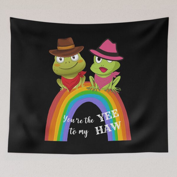 Item preview,  You're The YEE To My HAW Green Frog Sitting on Rainbow designed and sold by BronikowskiART.