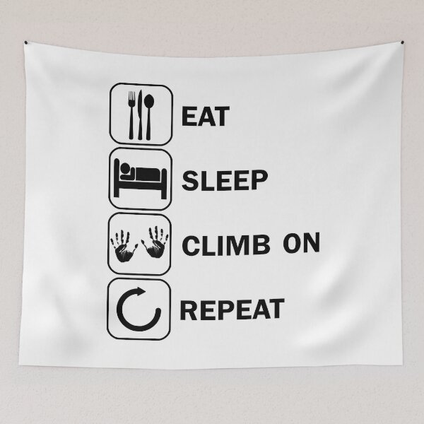 Item preview, Eat Sleep Climb Motif Rock Climbing Boulder designed and sold by DerNerd.