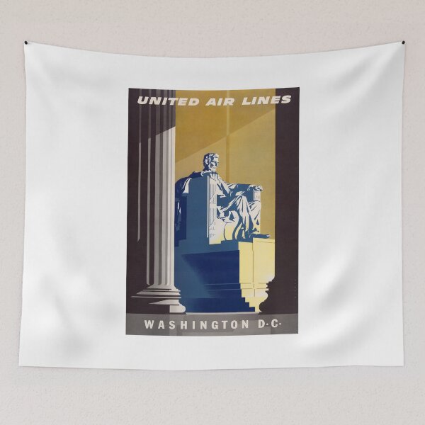 Item preview, United Air Lines Washington Monument Travel Advertisement designed and sold by vintagerepros.