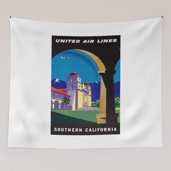 Item preview, Anuncio de viaje de United Air Lines en el sur de California designed and sold by vintagerepros.