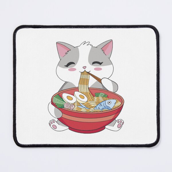 Item preview, cat-animal-eating-ramen designed and sold by Petit-creativ.