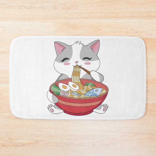 Item preview, cat-animal-eating-ramen designed and sold by Petit-creativ.