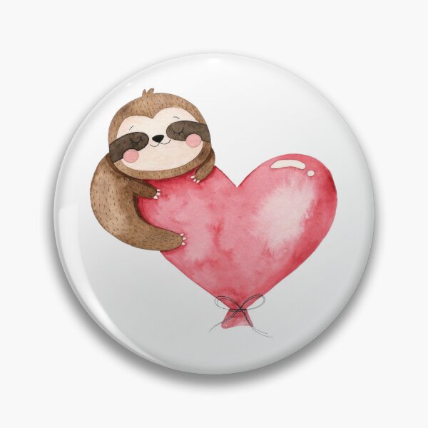Item preview, sloth with heart designed and sold by Makisat.