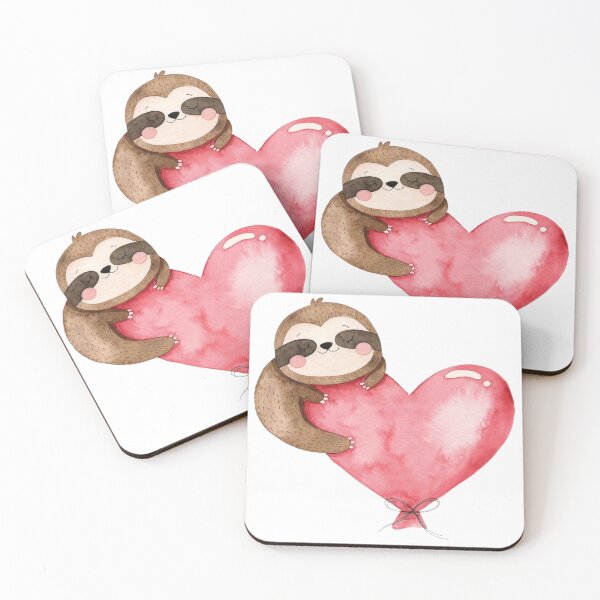 Item preview, sloth with heart designed and sold by Makisat.