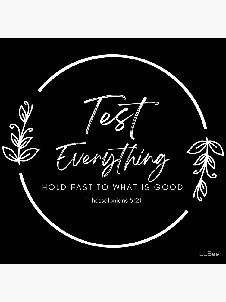  test everything hold fast to what is good wreath poster for sale by