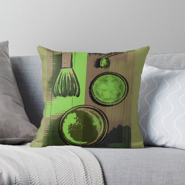 Matcha grüner Tee Dekokissen