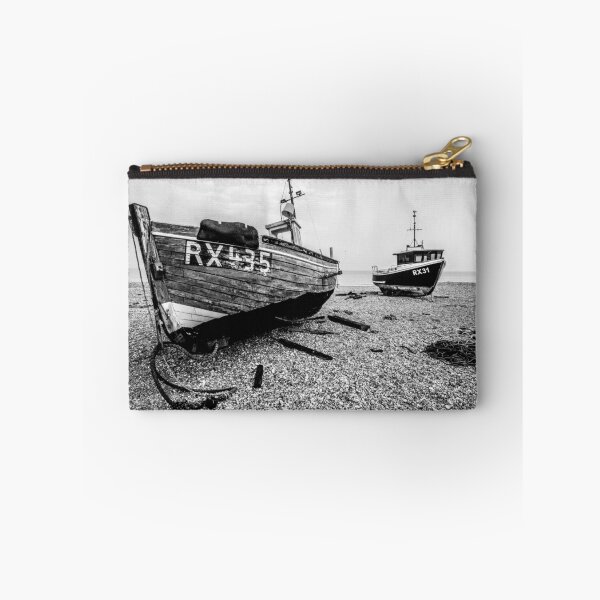 Item preview, Two abandoned fishing boats on Dungeness beach, Kent - Black and White designed and sold by Luke Farmer.