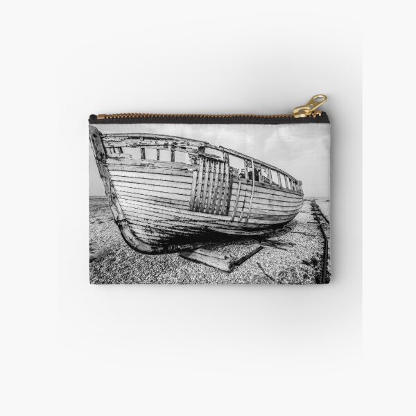 Item preview, Abandoned fishing boat on Dungeness beach, Kent - Black and White designed and sold by Luke Farmer.