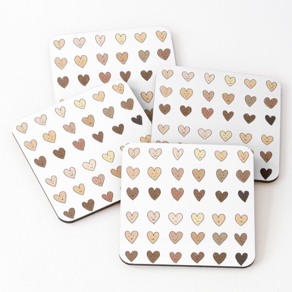 Item preview, Sweet hearts in skin colors and small faces designed and sold by Inidewini.