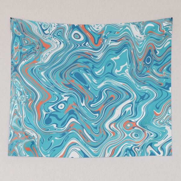 Item preview, Orange and Blue Liquid Swirl designed and sold by Saanis.