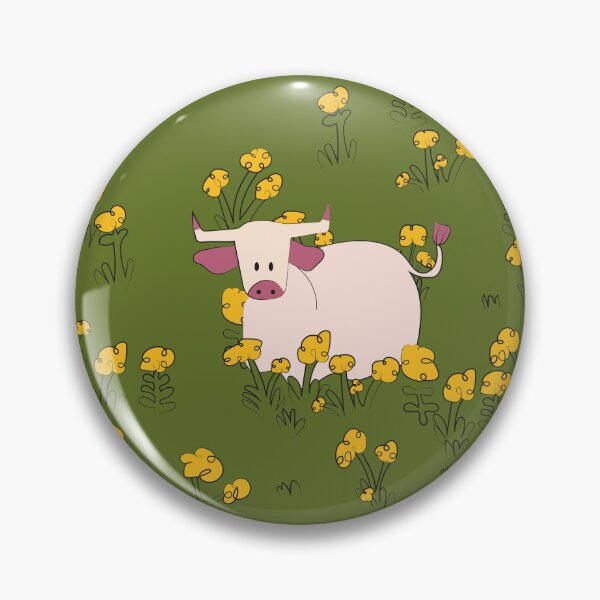 Item preview, Cute illustration with cow and yellow flowers designed and sold by Yulmsss.