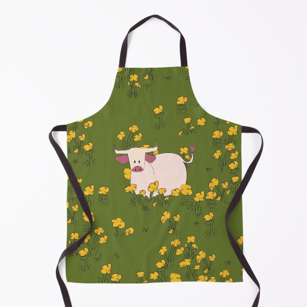 Item preview, Cute illustration with cow and yellow flowers designed and sold by Yulmsss.