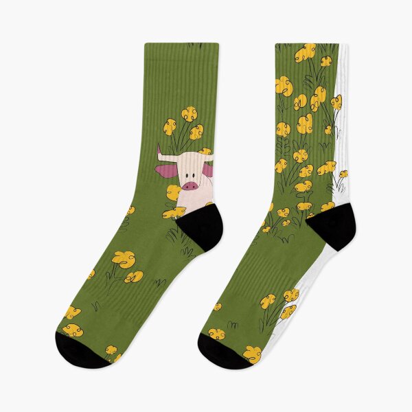 Item preview, Cute illustration with cow and yellow flowers designed and sold by Yulmsss.