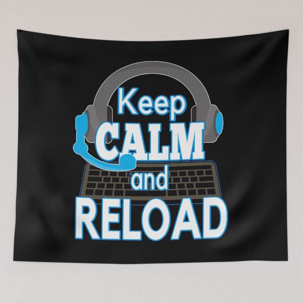Item preview, Keep calm and reload with headphones and keyboard. Gamer design designed and sold by AEROSPACE-IND.