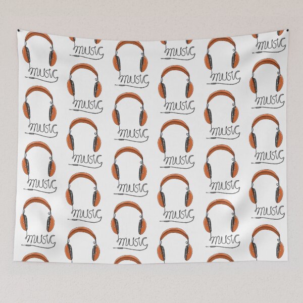 Item preview, Vintage headphones  wireless headphones, roll into the music cute art illustration designed and sold by gmm2000.