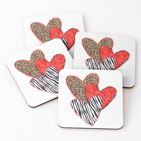 Item preview, Leopard Zebra Glitter Hearts designed and sold by RobinLynneDes.