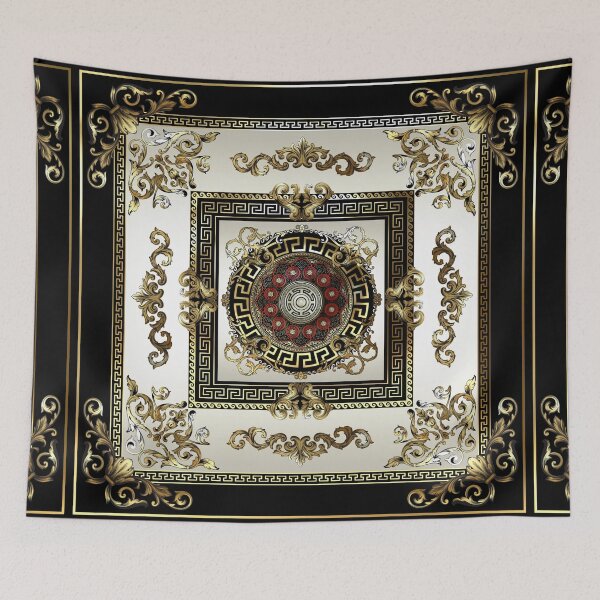 Item preview, Ornate Baroque Filigree Gold Black Red Pearl Greek Meander designed and sold by Yiorgos Designs.
