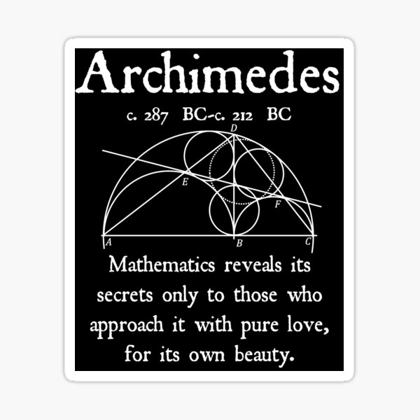 Sticker Citation D Archimede Cercles D Archimede Geometrie Conception Mathematique Vintage Sur Fond De Parchemin Par Nfrey78 Redbubble