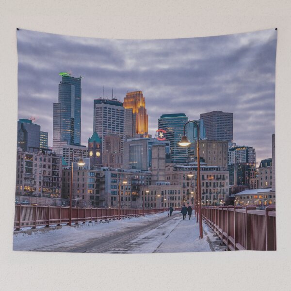 Item preview, Stone Arch Bridge in Minneapolis on a Winter night - designed and sold by FelCastro.