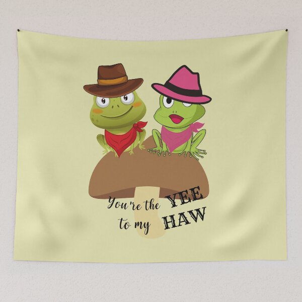 Item preview, You're The YEE To My HAW Green Frog Sitting on Mushroom designed and sold by BronikowskiART.