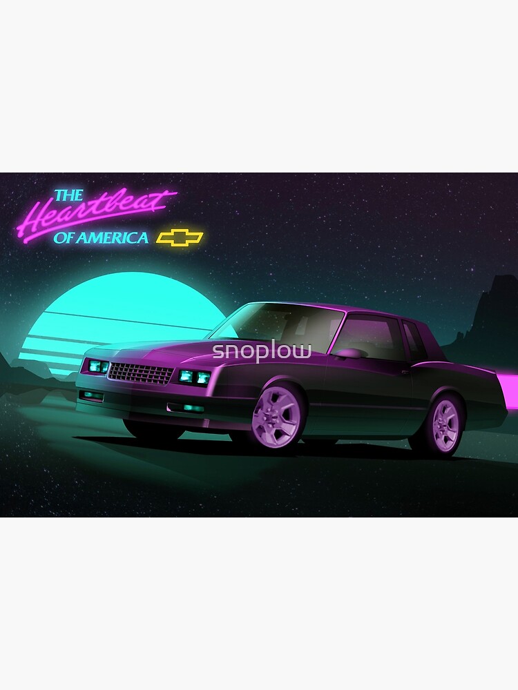 Discover outrun synth wave style monte carlo ss Premium Matte Vertical Poster