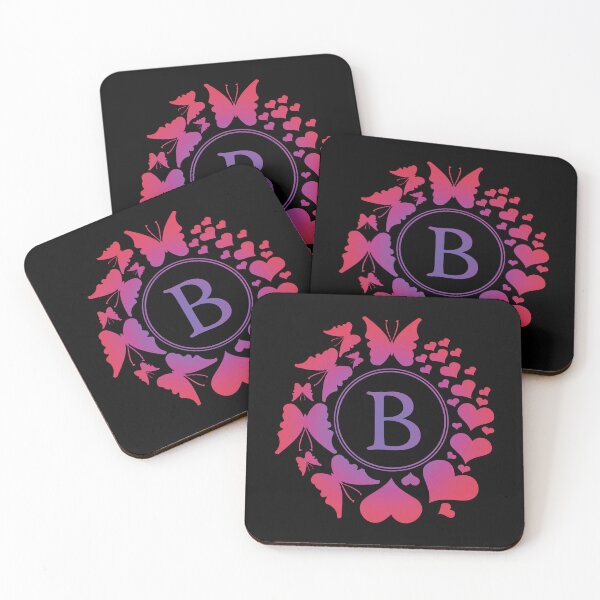 Item preview, Ornamental Letter B, Purple And Red Heart Butterfly, Gold Monogram Ornament designed and sold by PROMEN Creativity.
