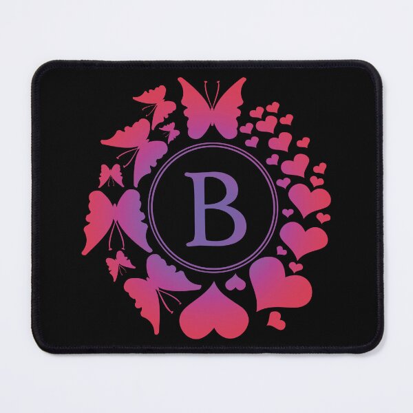 Item preview, Ornamental Letter B, Purple And Red Heart Butterfly, Gold Monogram Ornament designed and sold by PROMEN Creativity.