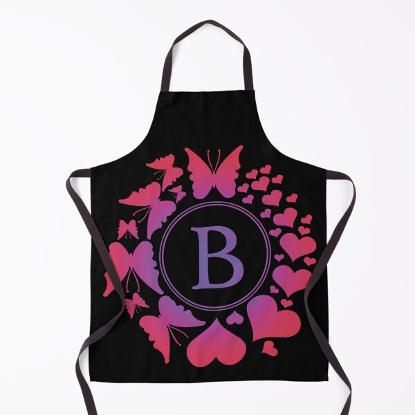 Item preview, Ornamental Letter B, Purple And Red Heart Butterfly, Gold Monogram Ornament designed and sold by PROMEN Creativity.
