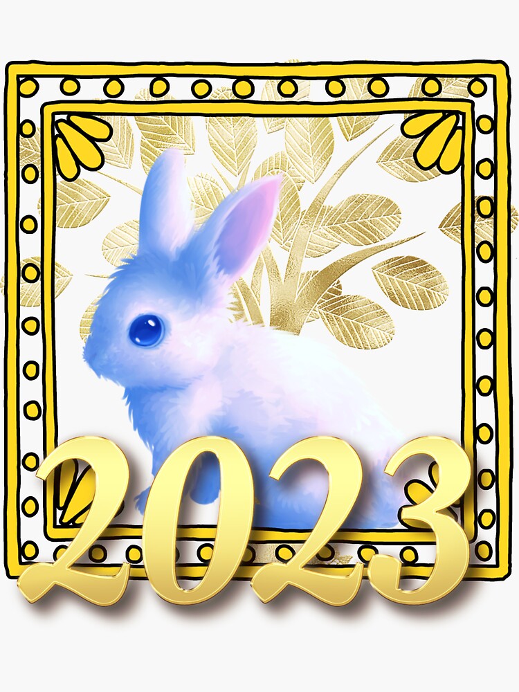 Pegatina «El Año del Conejo 2023» de BonnyUnicorn Redbubble