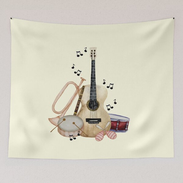 Item preview, Rythm and Blues Musical Instruments - Guitar Drums Trumpet and Flute Music designed and sold by SeasonsChange-.