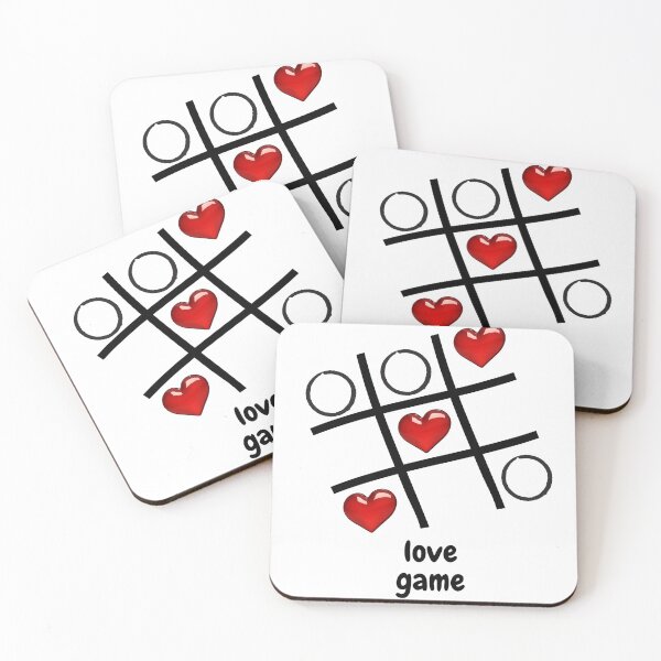 Item preview, love game tac toe hearts designed and sold by DoraHappy.