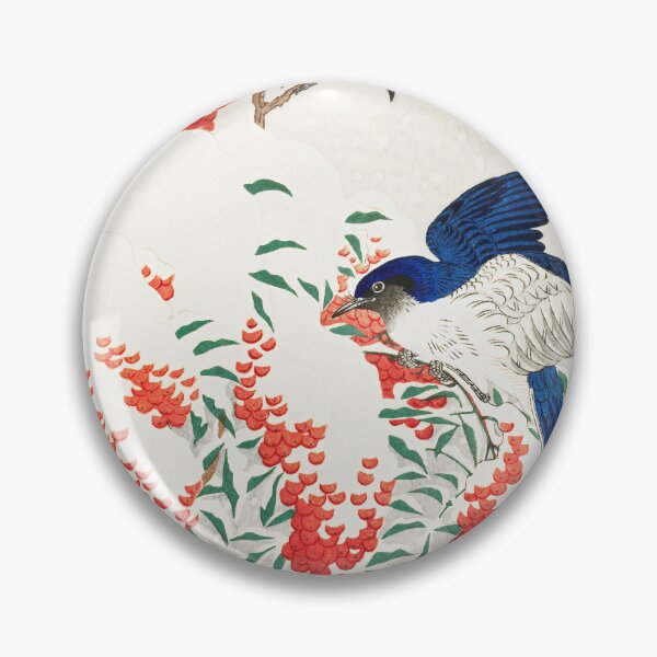 Item preview, Japanese Art - Flycatchers on a Nandina Bush by Koson Ohara designed and sold by Ukiyo-Studio.