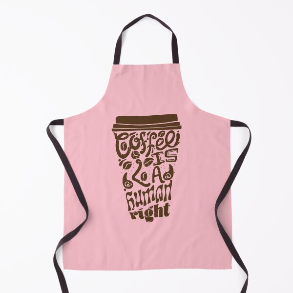 Item preview, Coffee is a Human Right, Sticker and T shirt design brown on pink designed and sold by Cheeky Companions.