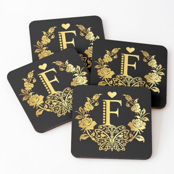 Item preview, Ornamental Letter F, Rose Gold Butterfly, Gold Monogram Ornament designed and sold by PROMEN Creativity.