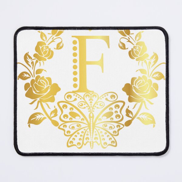 Item preview, Ornamental Letter F, Rose Gold Butterfly, Gold Monogram Ornament designed and sold by PROMEN Creativity.