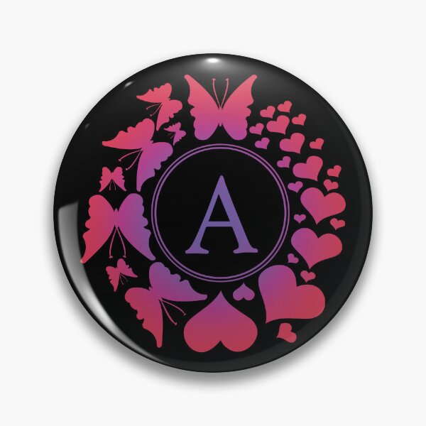 Item preview, Ornamental Letter A, Purple And Red Heart Butterfly, Gold Monogram Ornament designed and sold by PROMEN Creativity.