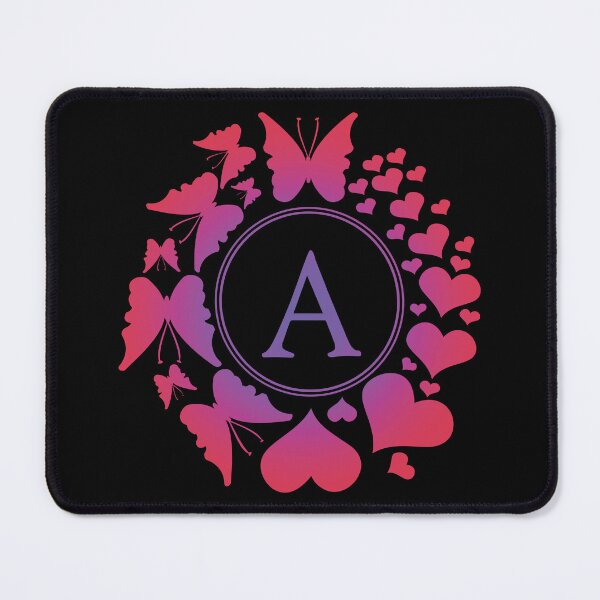 Item preview, Ornamental Letter A, Purple And Red Heart Butterfly, Gold Monogram Ornament designed and sold by PROMEN Creativity.