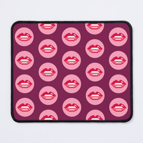 Item preview, Retro 8-bit pixels lips burgundy pink Valentine's designed and sold by Dana Du.