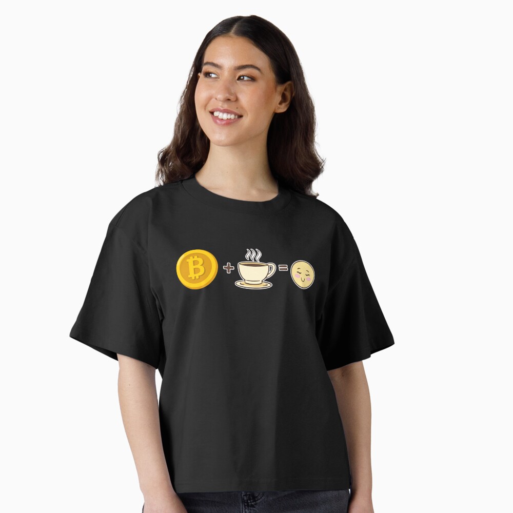 Bitcoin and Coffee Equals Happy Cute Kawaii Cryptocurrency Crypto Bitcoin Classic T-Shirt