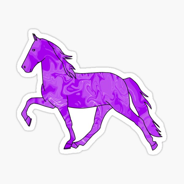 Aperçu de l'œuvre Cheval qui marche tourbillonnant Violet créée et vendue par theaadesigns.