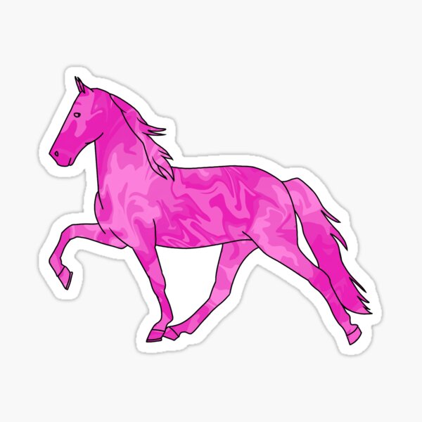 Aperçu de l'œuvre Cheval qui marche tourbillonnant Rose créée et vendue par theaadesigns.