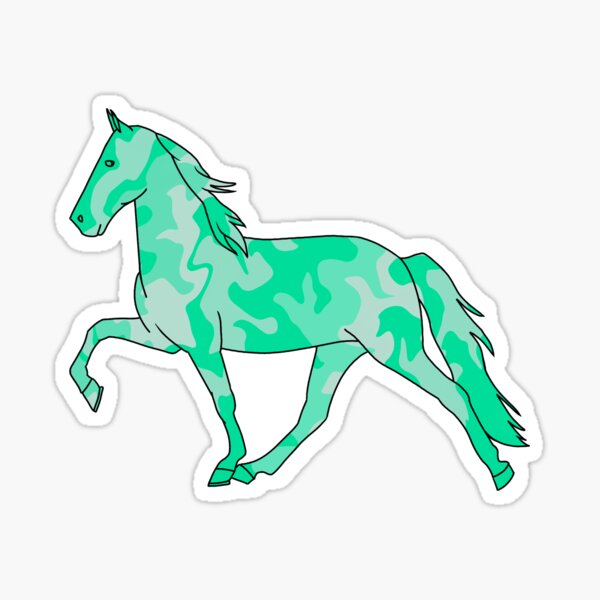 Aperçu de l'œuvre Cheval qui marche tourbillonnant Menthe créée et vendue par theaadesigns.