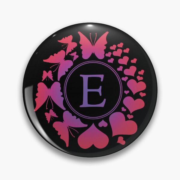 Item preview,  Ornamental Letter E, Purple And Red Heart Butterfly, Gold Monogram Ornament designed and sold by PROMEN Creativity.
