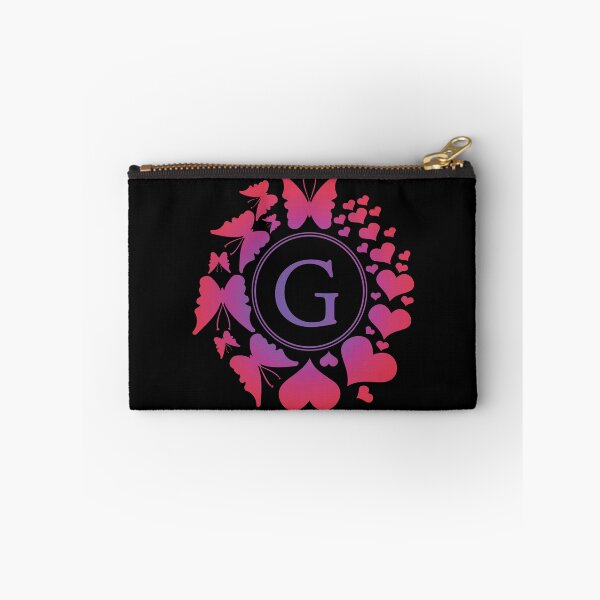 Item preview, Ornamental Letter G, Purple And Red Heart Butterfly, Gold Monogram Ornament designed and sold by PROMEN Creativity.