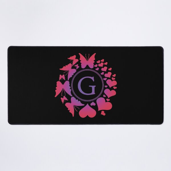 Item preview, Ornamental Letter G, Purple And Red Heart Butterfly, Gold Monogram Ornament designed and sold by PROMEN Creativity.