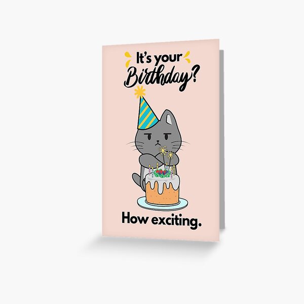 Funny Grumpy Cat in Hat 3D Holographic Luxury Birthday Greeting Card Cat Lovers 