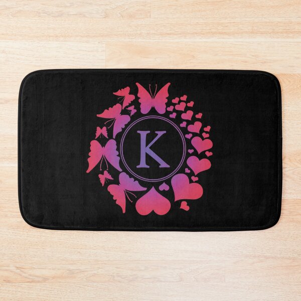 Item preview, Ornamental Letter K, Purple And Red Heart Butterfly, Gold Monogram Ornament designed and sold by PROMEN Creativity.