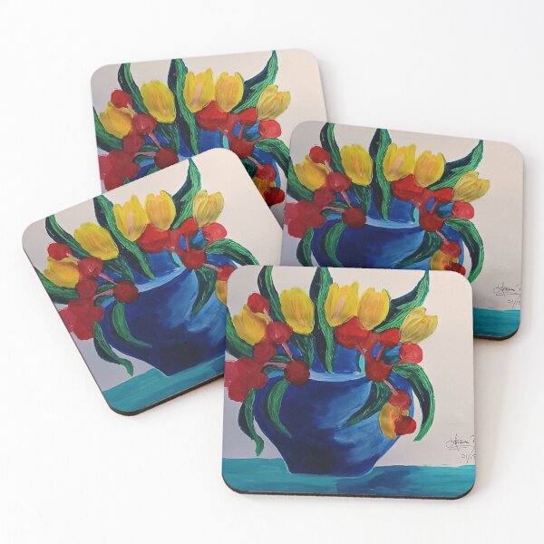 Artikelvorschau, Blaue Blumenvase & Blumen entworfen und verkauft von QueenVictoria8.